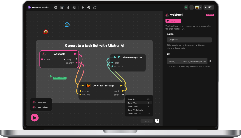 Voltask visual editor